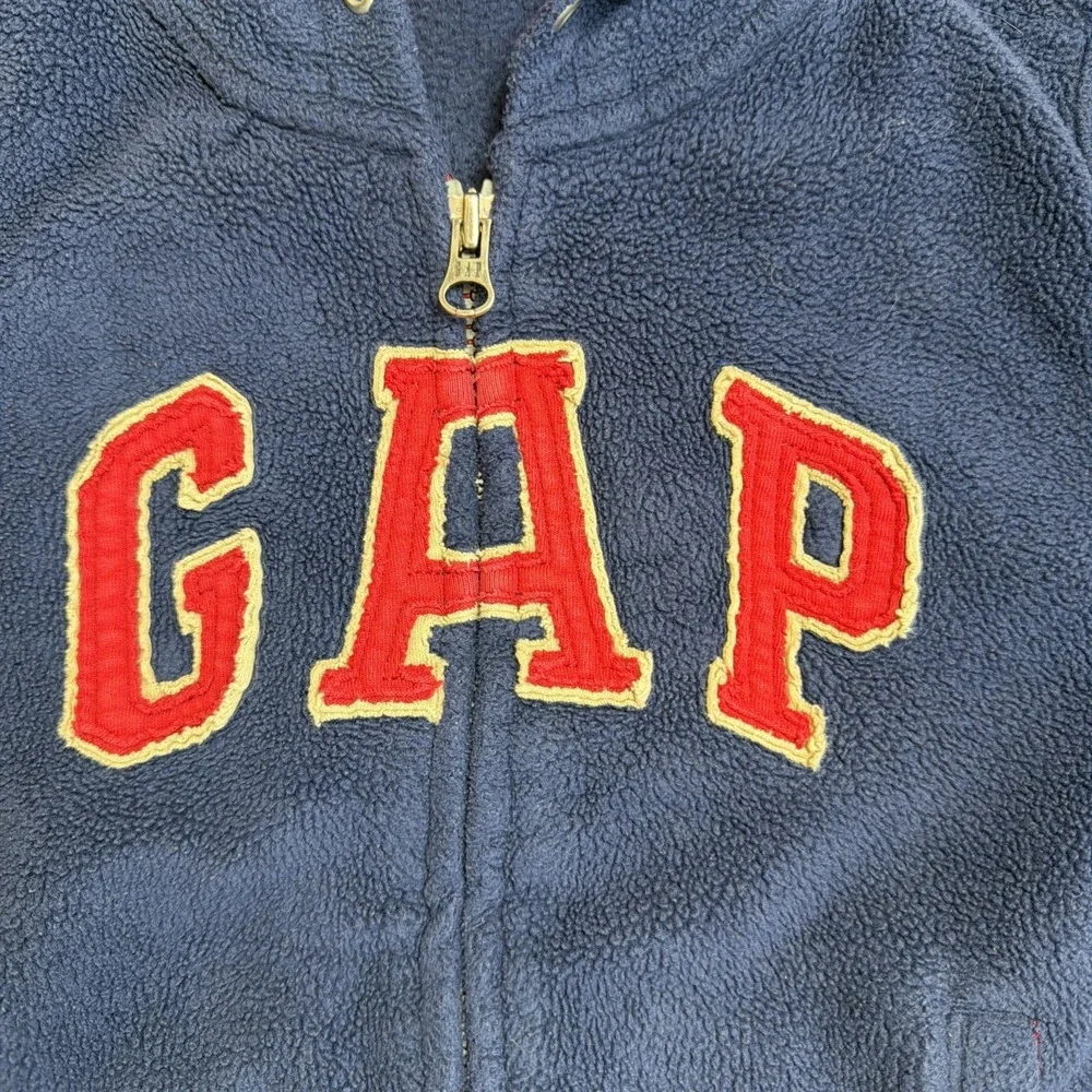 Gap Fleece Zippered Hooded Sweatshirt Hoodie Size‎ 4T Blue Red